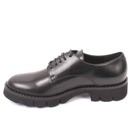 Luca Grossi 038a Black Leather Platform Lace-Up Loafers Shoes - Picture 6 of 8